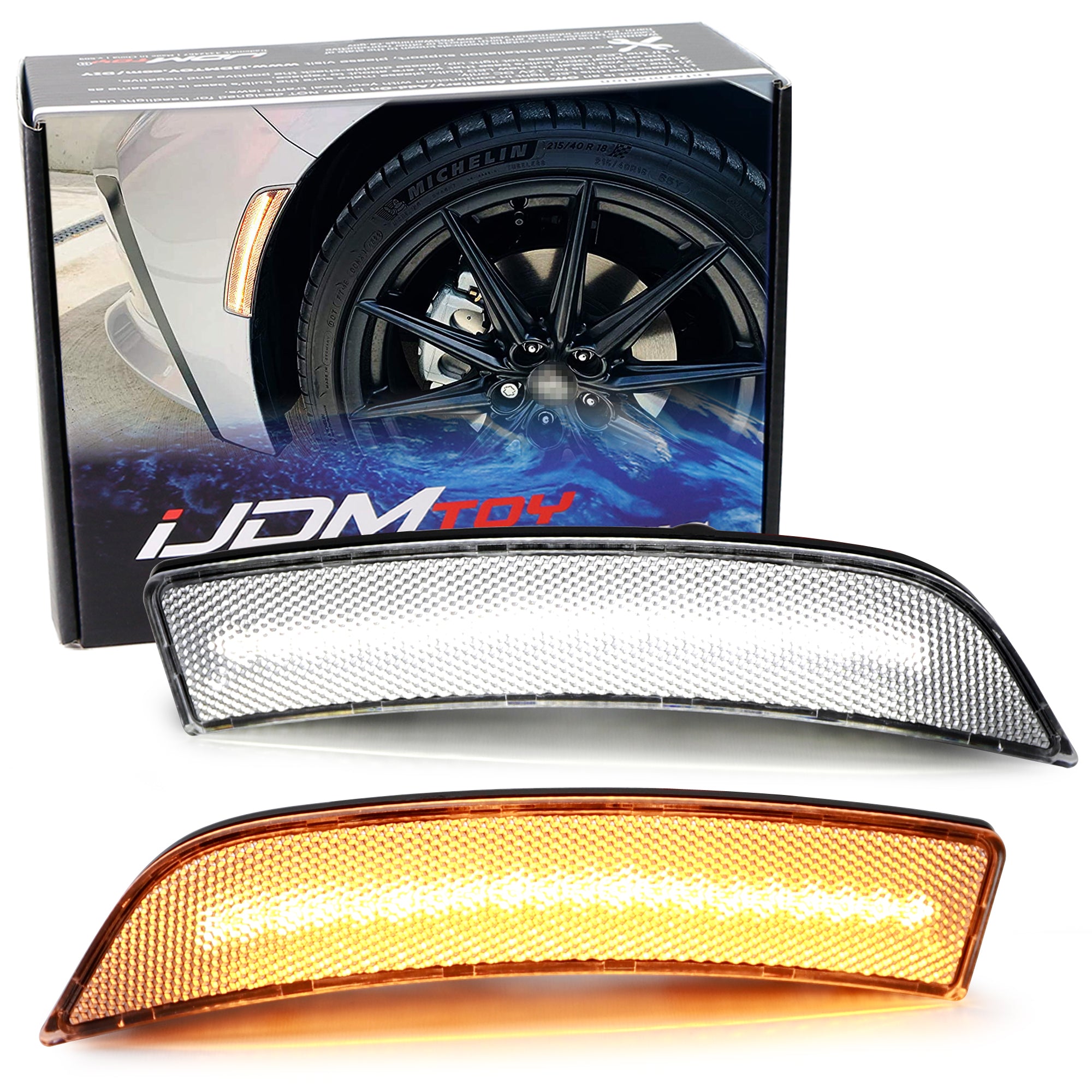 Clear White/Amber Switchback LED Side Marker Lights for 2022-2023 Subaru BRZ & Toyota GR86 - Durable, Bright Turn Signal Lamps for Enhanced Night Driving Safety