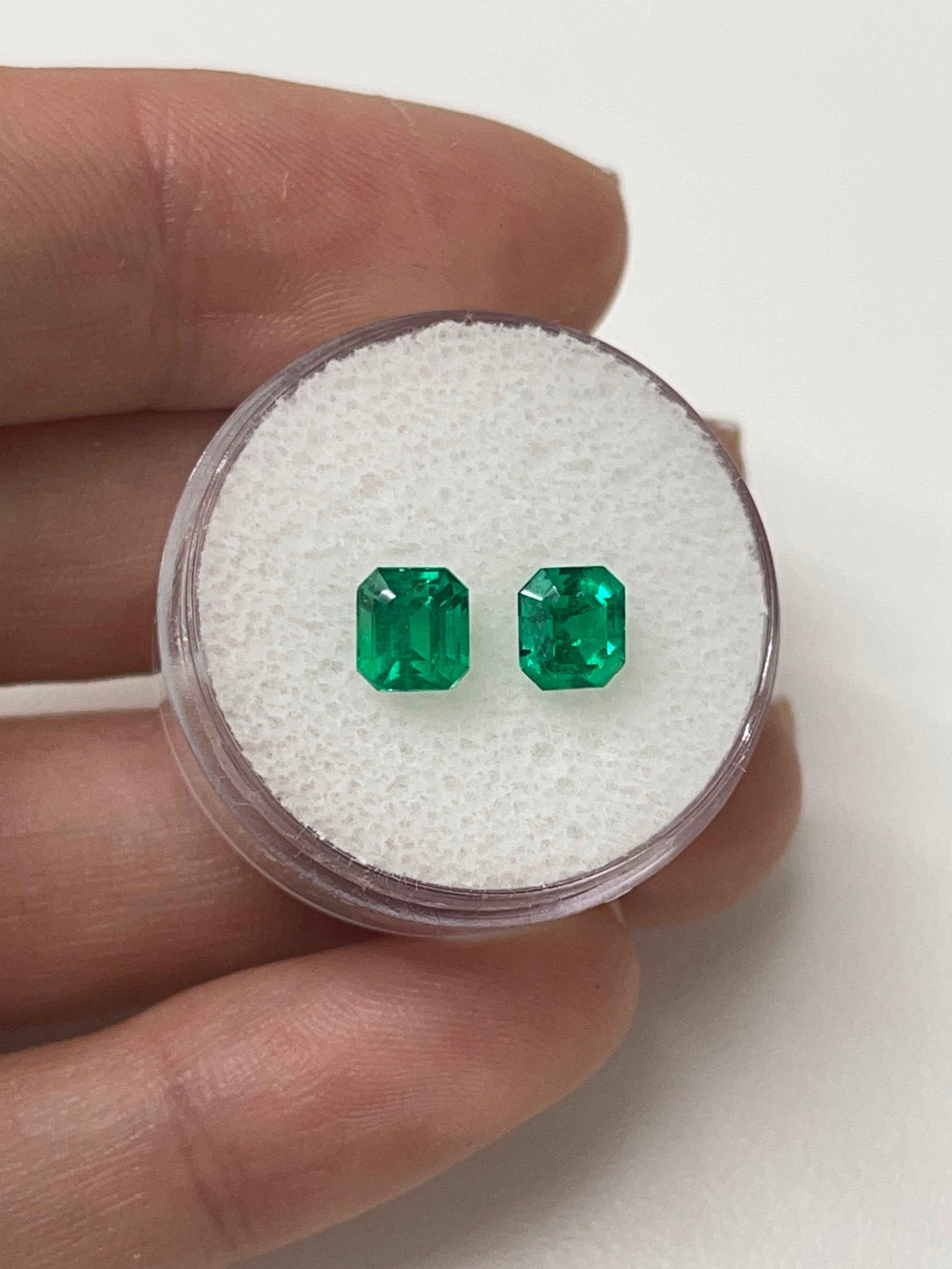 1.79tcw 5.5x5mm Muzo Green Colombian Loose Emeralds - Asscher Cut Natural Gemstones for Jewelry Making, Engagement Rings & Luxury Gifts