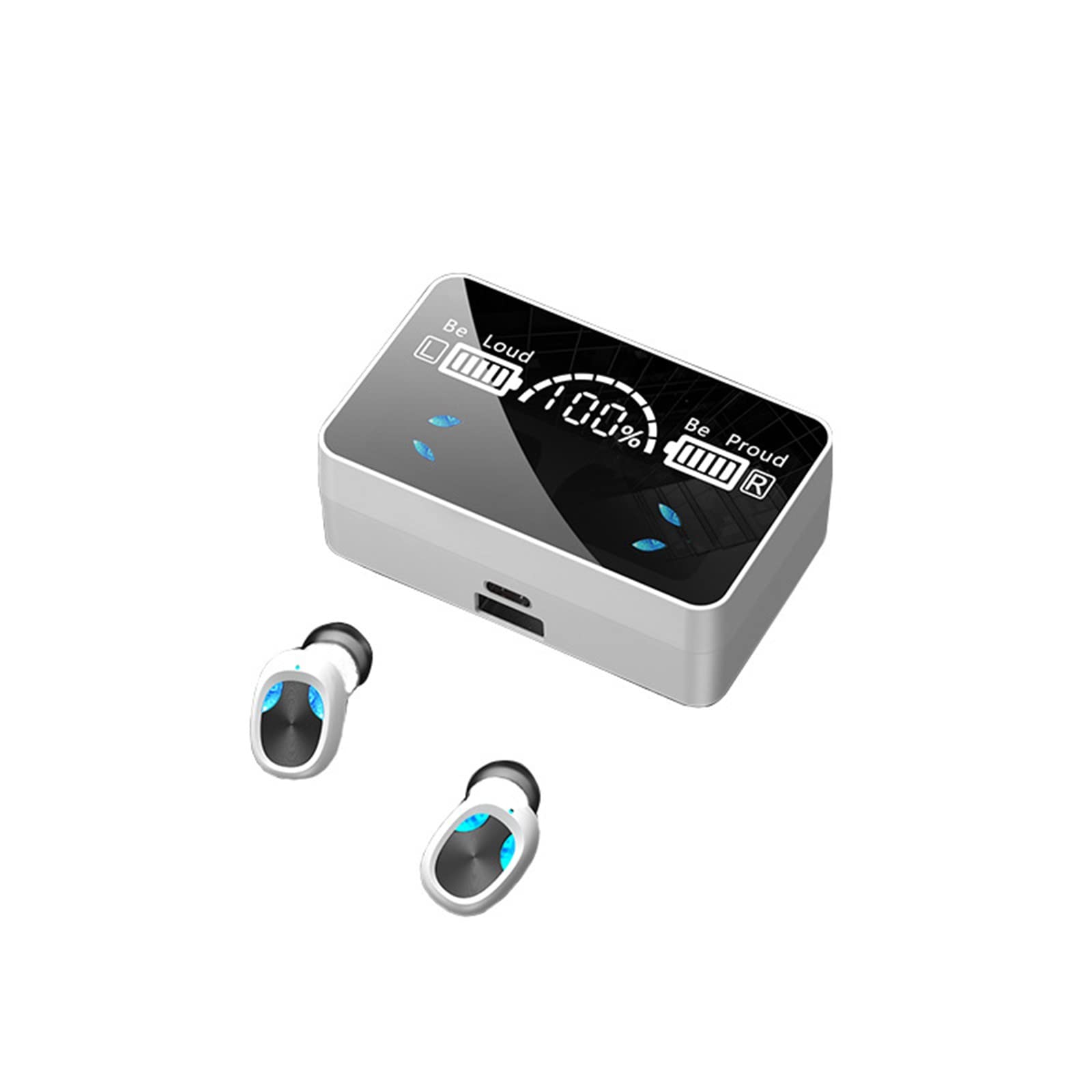 True Wireless Bluetooth 5.1 Earbuds with Wireless Charging, Sweat Resistant & Deep Bass - Perfect for Gym, Running, Travel & Workouts