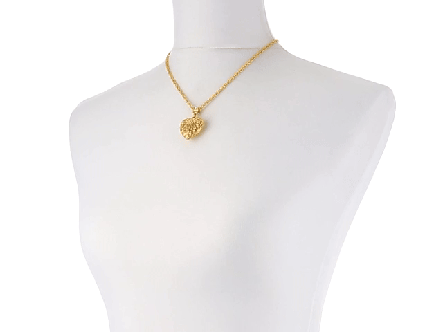 1928 Jewelry Filigree Heart Pendant Necklace with Austrian Crystals - 18 Inch Gold-Tone Chain for Women, Perfect for Valentine's Day Gifts, Anniversary Presents & Romantic Date Nights