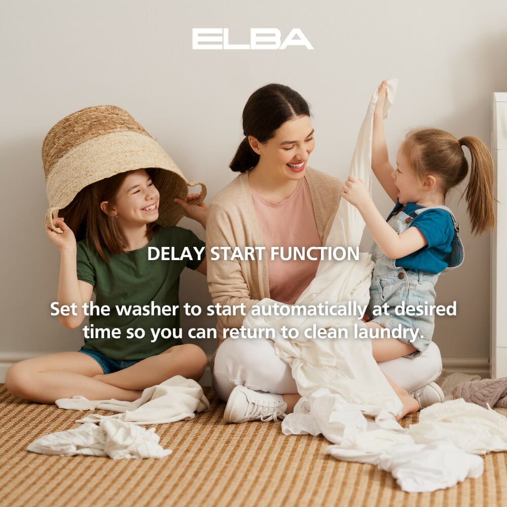 ELBA EWF 80120 VT 8KG Front Load Washing Machine - Energy Efficient, Quiet Operation for Apartments & Small Homes