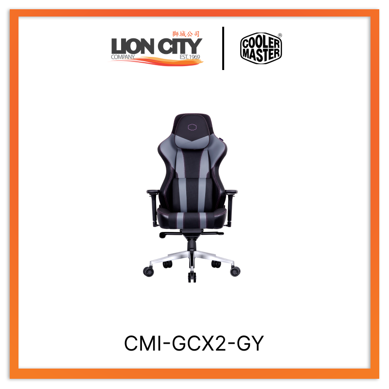 Cooler Master CMI GCX2 GY Gaming Chair - Ergonomic Gray Office Chair with Adjustable Height & Lumbar Support - Perfect for PC Gaming, Home Office & Workstation Setup (2-Year Warranty)