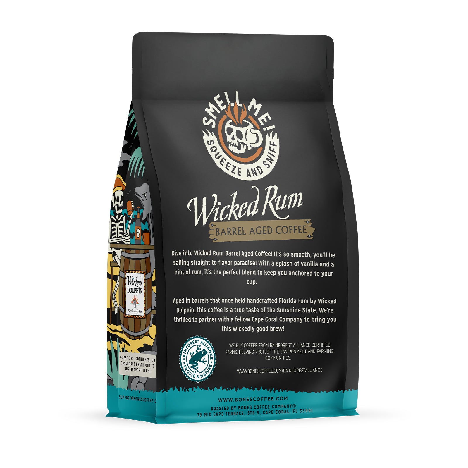 Wicked Rum Barrel Aged Coffee - Premium Dark Roast (12oz) | Rich & Bold Flavor for Coffee Lovers - Perfect for Morning Brew, Gifts & Special Occasions