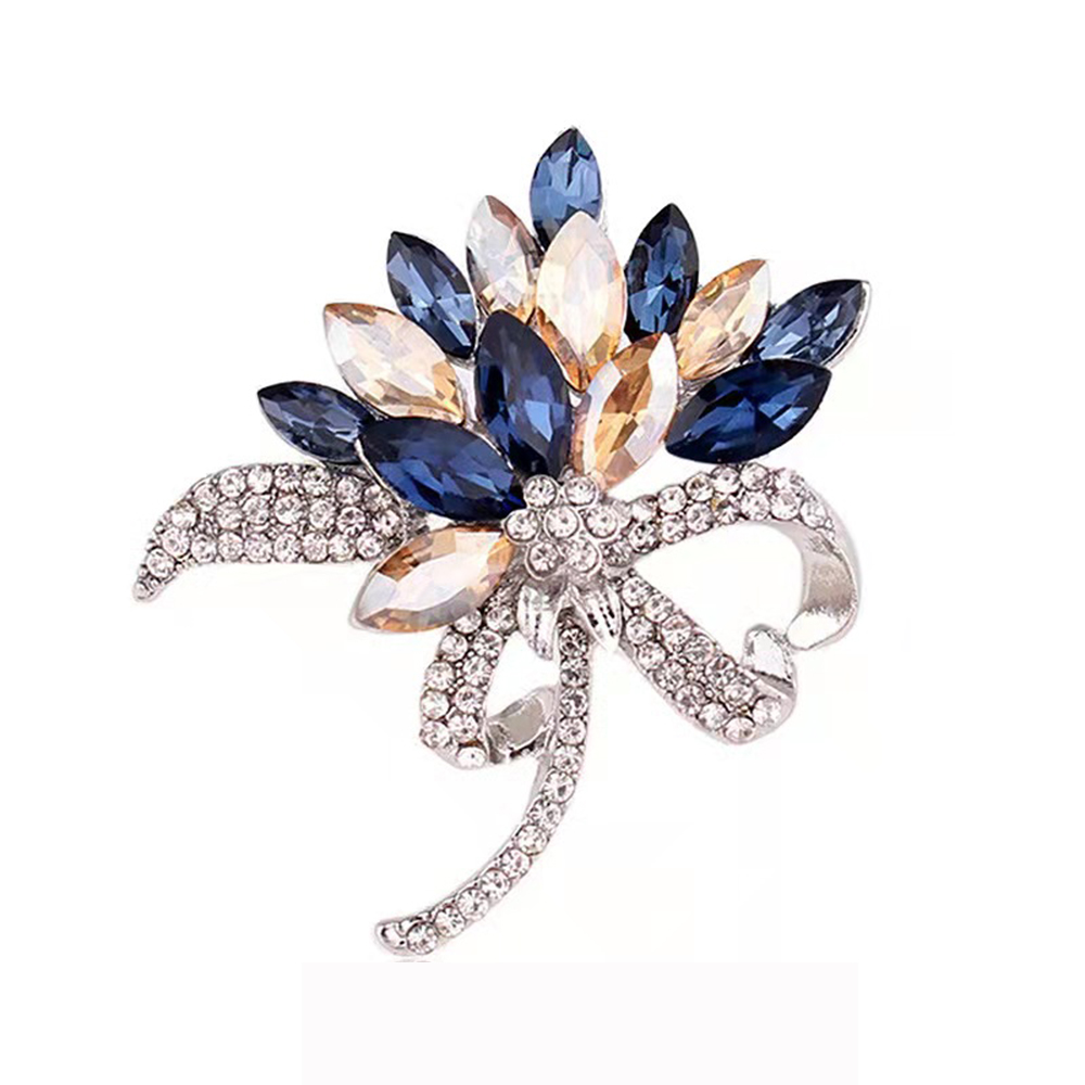 Elegant Floral Crystal Rhinestone Brooch for Women - Vintage Flower Pin for Wedding, Bouquet, Prom, Party & Special Occasions | YEFUNLIY Fashion Accessories