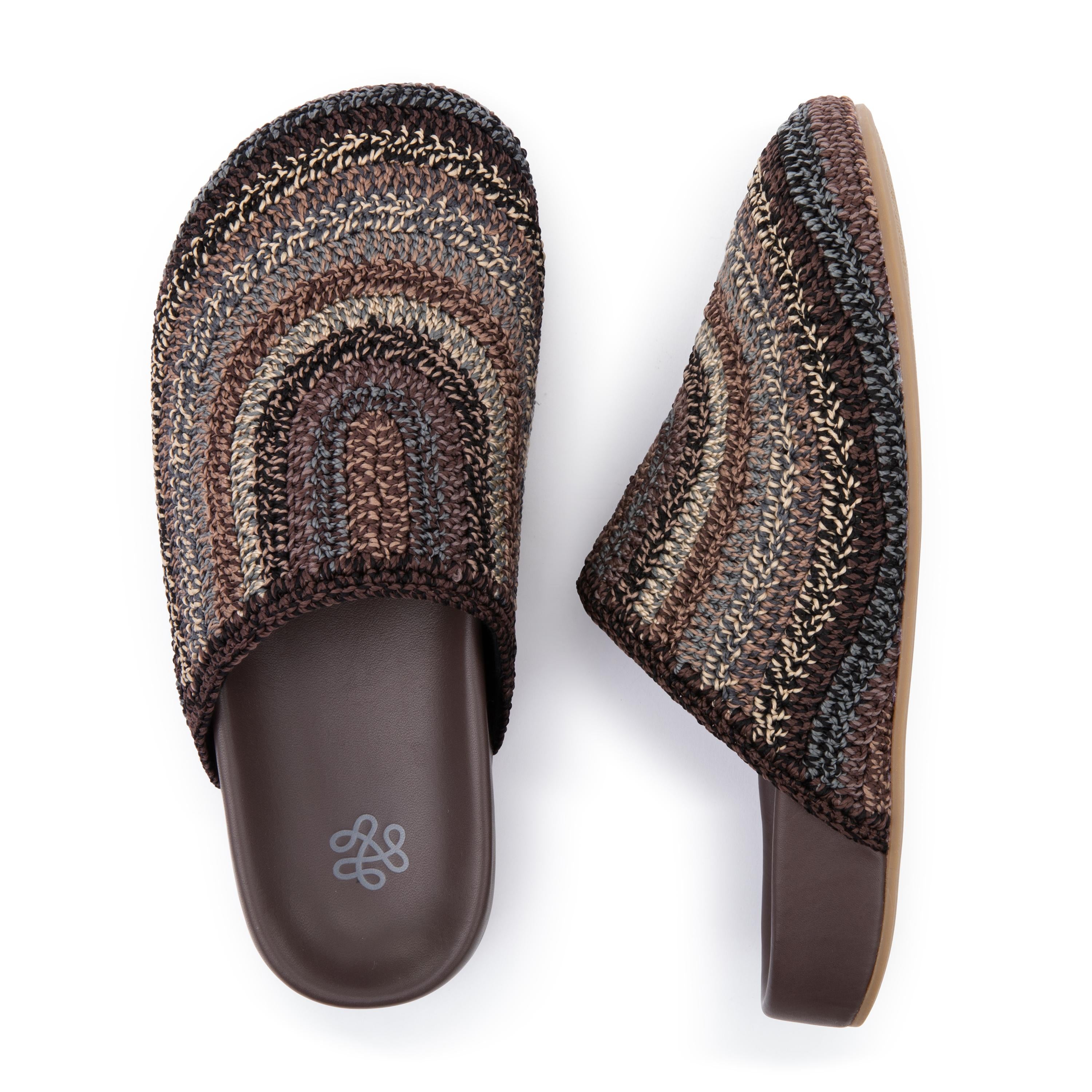 Hand Crochet Bolinas Clog - Comfortable Aspen Stripe Slip-On Shoes for Women - Perfect for Beach, Garden & Casual Wear