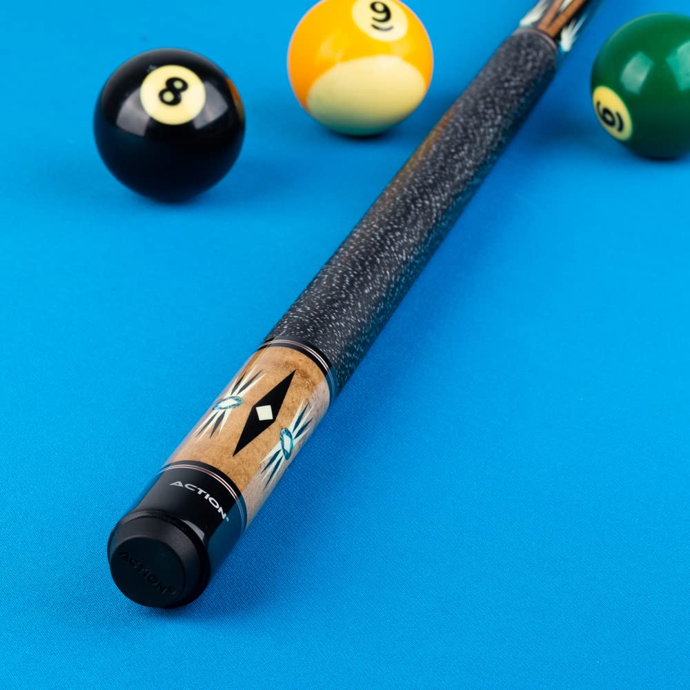 Premium Honey & Black/White Pool Cue Stick - 18oz Weight - Professional Billiards Accessory for Home Game Rooms, Bars, and Competitive Play