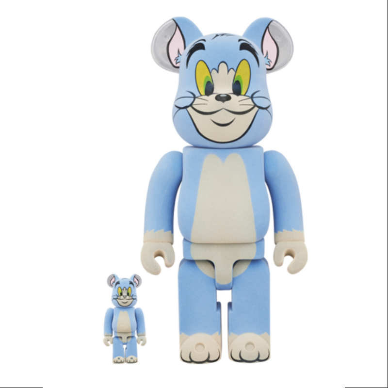 Be@rbrick Tom (Classic Color) Flocky Ver. 400% & 100% Limited Edition 2024 - Japanese Designer Vinyl Art Toy for Collectors, Home Decor & Office Display