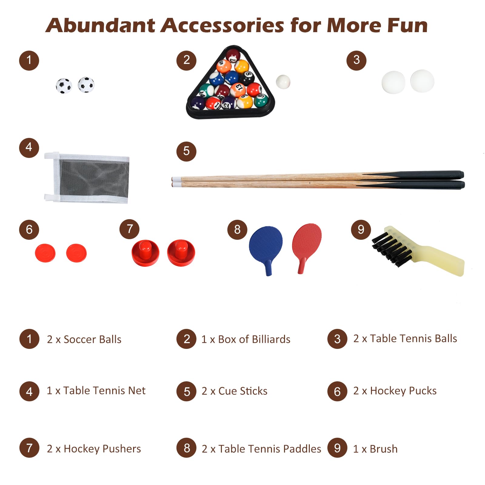 Giantex 4-in-1 Multi-Game Table - Soccer, Hockey, Billiards & Ping Pong - Wooden Foosball Table for Game Rooms & Family Fun - Perfect for Indoor Entertainment, Parties & Recreation