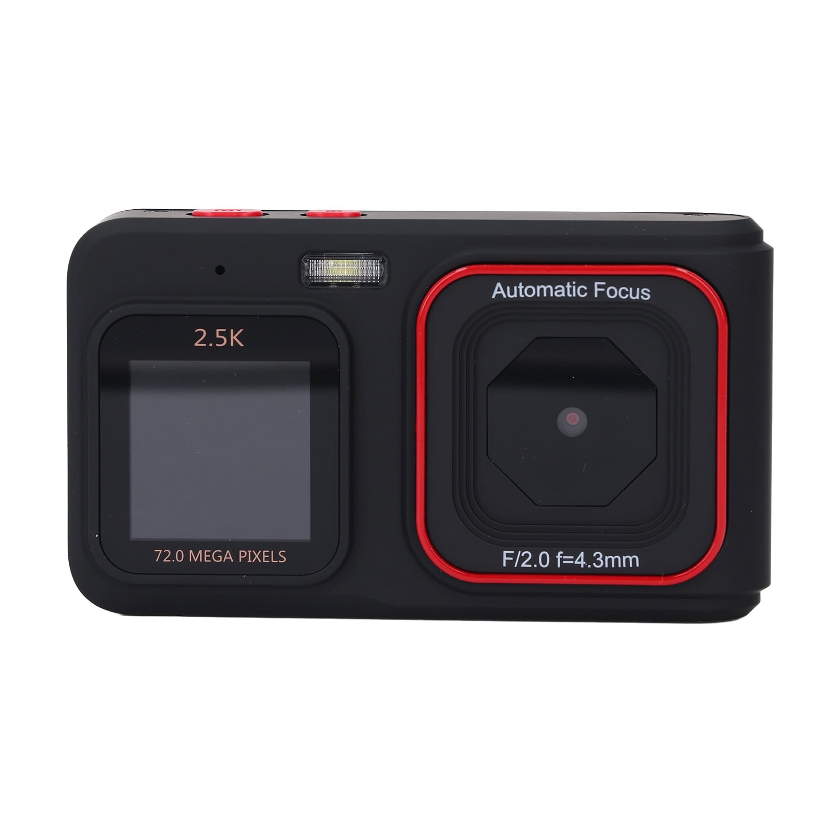 72MP 2.5K Ultra HD Digital Camera with Dual Screen & Autofocus - 16X Zoom Vlogging Camera for YouTube, Travel Photography & Everyday Use | Compact Point and Shoot Video Camera (Black)