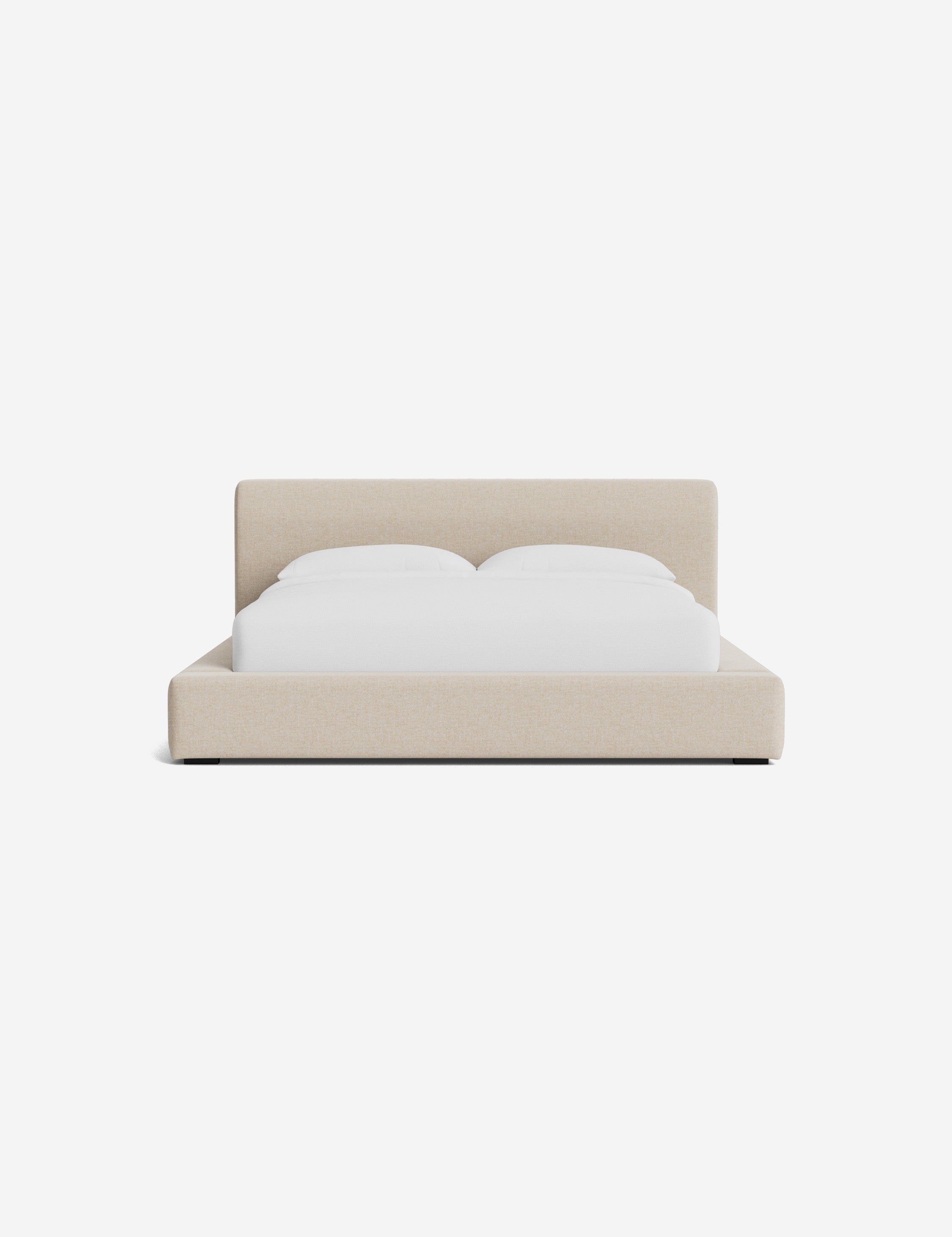 Clayton Platform Bed Frame - Queen Size, Modern Minimalist Wooden Bed with Sturdy Slat Support - Perfect for Bedroom, Guest Room, or Studio Apartment