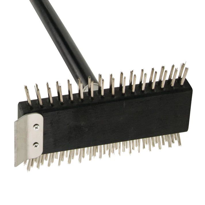 Winco 8.5 x 30 Inch Professional Wire Pizza Oven & Broiler Brush - Heavy Duty Stainless Steel Cleaning Tool for Restaurants, Bakeries & Home Kitchens - Perfect for Cleaning Grills, Ovens & Baking Stones