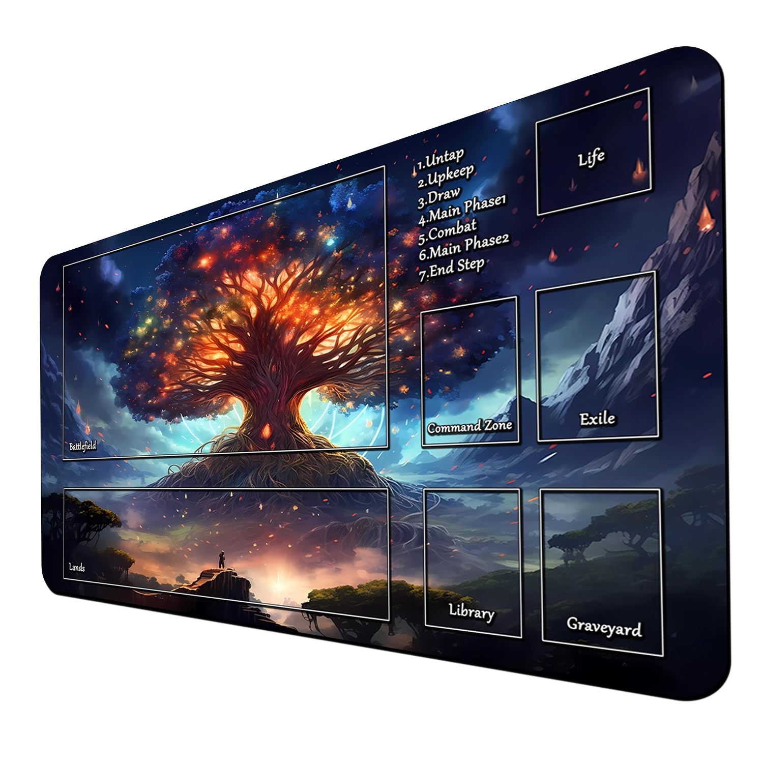 Premium MTG Playmat 24x14 Inches - Non-Slip Rubber Surface Trading Card Game Mat with Storage Bag | Perfect for Magic: The Gathering, Yu-Gi-Oh, Pokemon TCG Battles & Collectible Card Game Tournaments