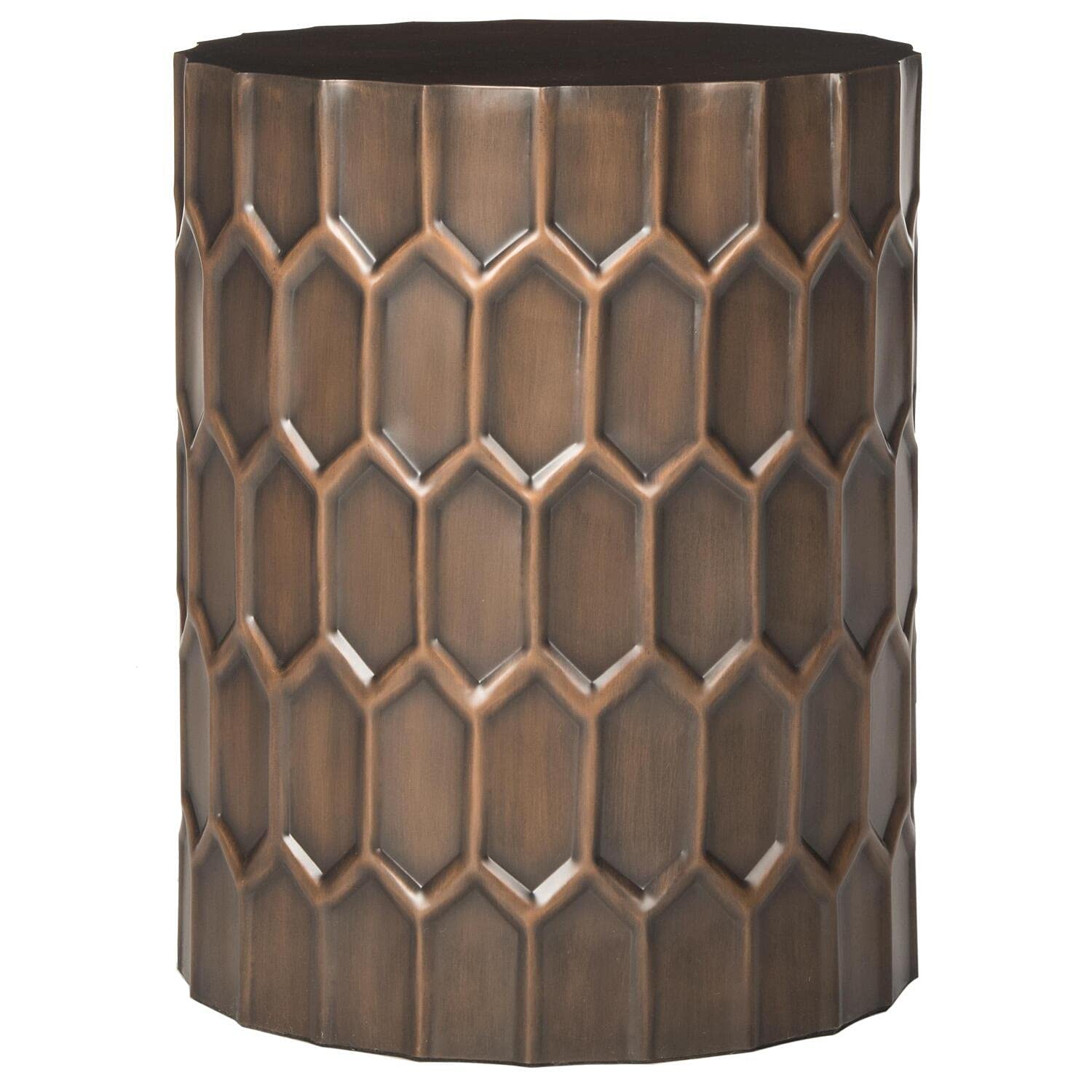 SAFAVIEH Corey Antique Copper Side Table - Vintage End Table with Distressed Finish for Living Room, Bedroom & Patio Decor