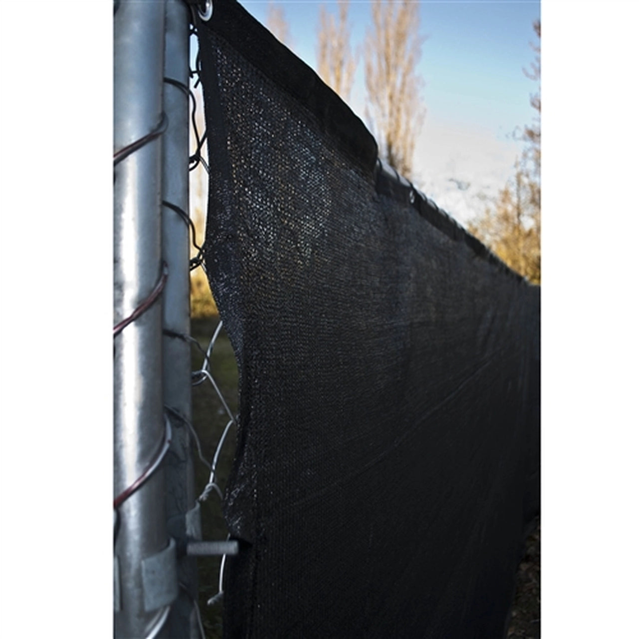 ALEKO 6x150ft Black Privacy Fence Screen with Grommets - Heavy Duty Mesh Fabric for Backyard, Patio & Pool Privacy Protection