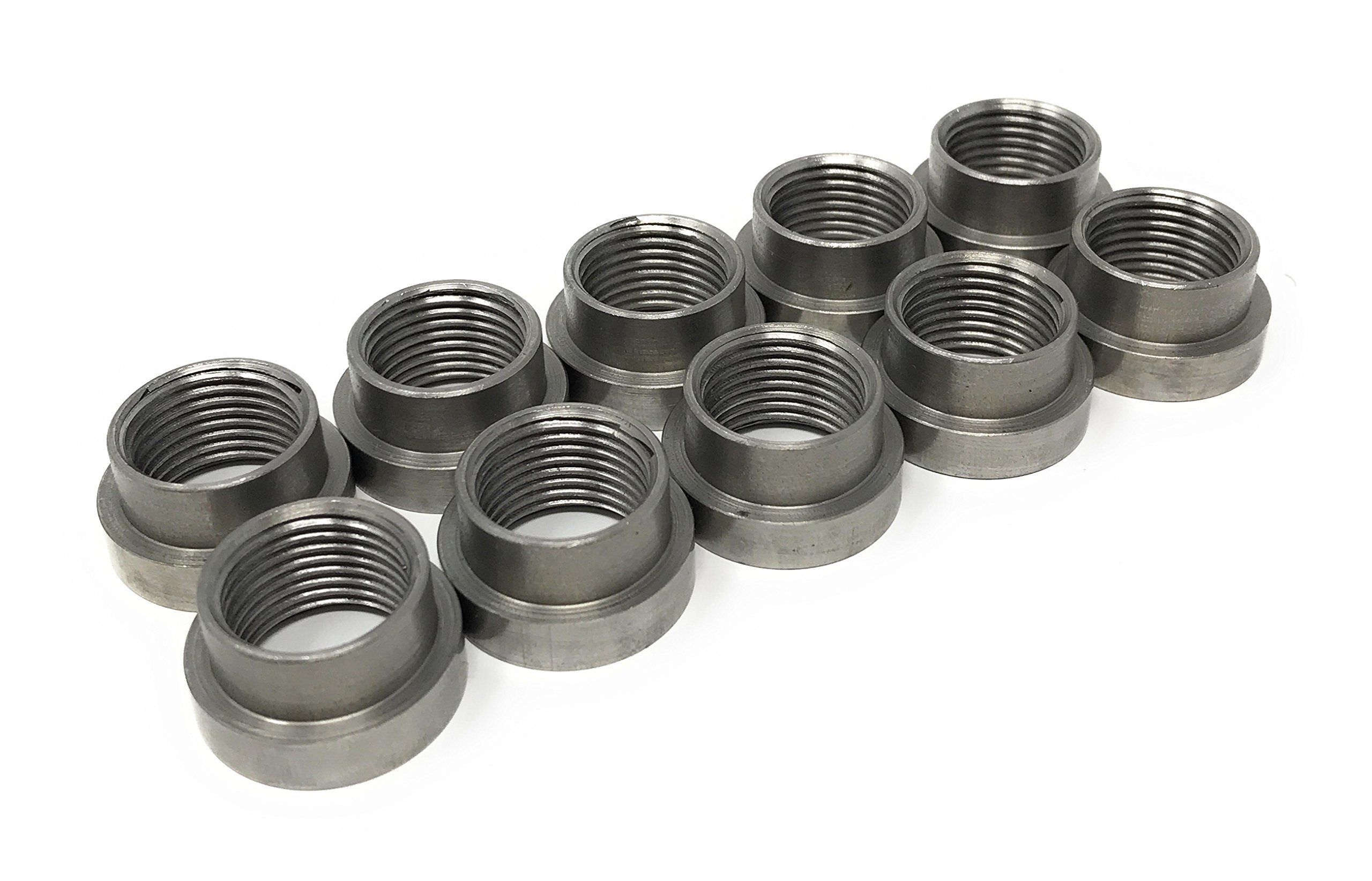 High-Quality O2 Oxygen Sensor Fitting Plugs & Weld Bungs - 10 Pack Steel Stepped Bungs (M18 x 1.5 Thread) for Exhaust Systems - Perfect for Automotive Repair, Performance Upgrades & DIY Projects