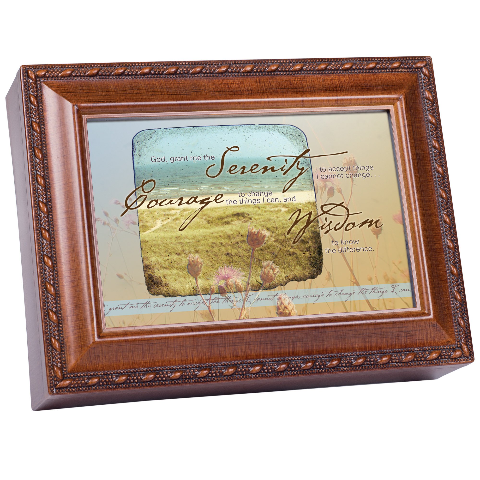 Wooden Music Box & Jewelry Box - Cottage Garden Design Plays 'How Great Thou Art' Hymn - Perfect for Home Decor, Gift Giving & Keepsake Storage