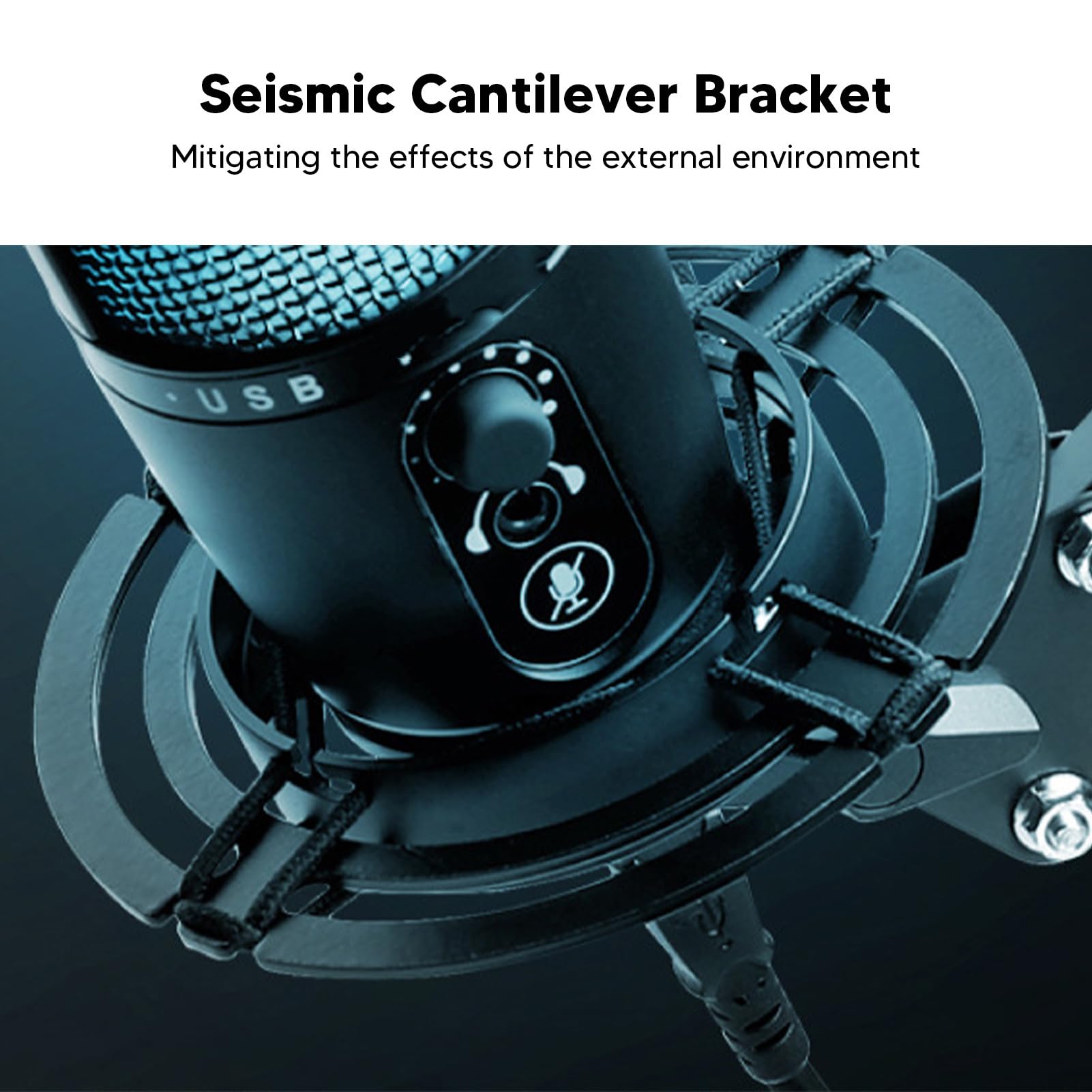 Professional USB Microphone with Cardioid Condenser & RGB Lighting - Noise Cancelling Podcast Mic with Adjustable Tripod Stand for Gaming, Streaming, Recording, Voice Chat (Perfect for Twitch, Discord & YouTube)