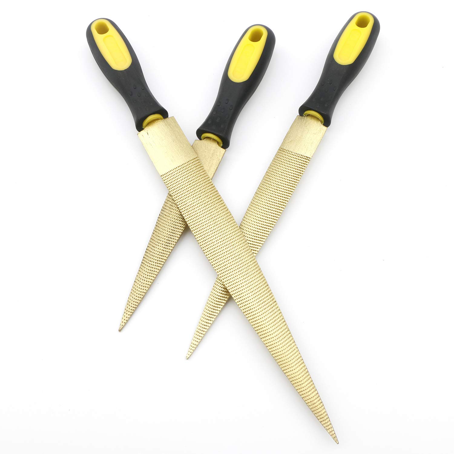 3Pcs Woodworking File Set - Golden Tapered Wood Rasp Files for DIY Wood Carving, Crafting & Carpentry | Perfect for Furniture Making, Model Building & Wood Sculpting
