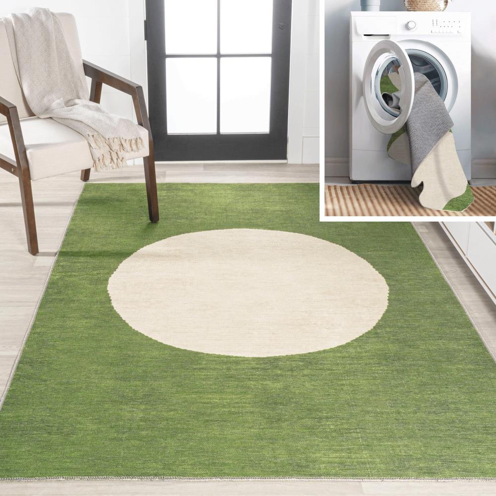 Minimalist Geometric Dot Area Rug - Machine Washable Modern Home Decor for Living Room, Bedroom & Office