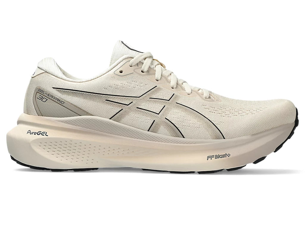 ASICS Men's GEL-KAYANO 30 Running Shoes - Wide Width, Oatmeal/Black - Stability & Cushion for Long-Distance Running, Jogging, and Workouts