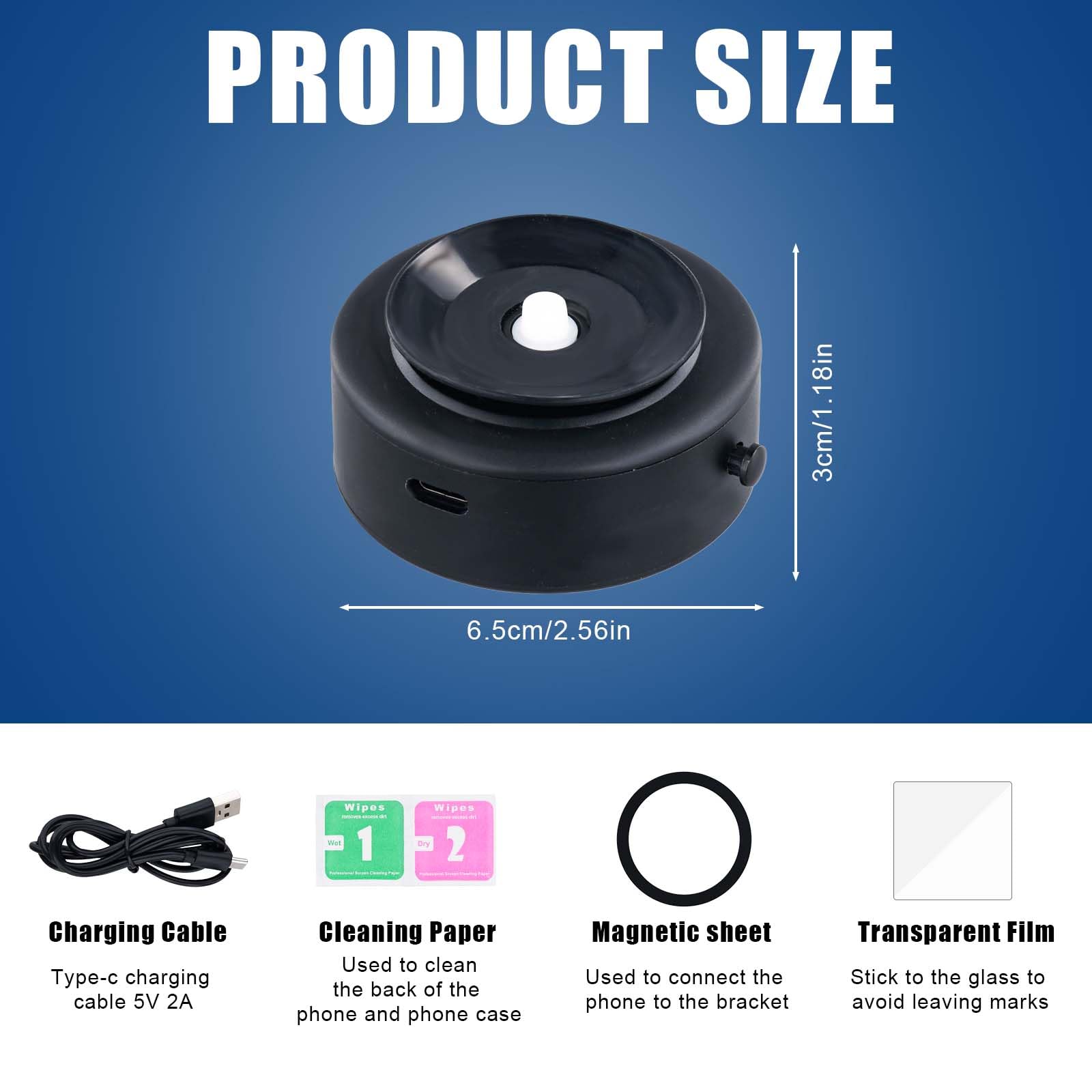 Strong Magnetic Car Phone Holder - 360° Rotatable Dashboard & Windshield Mount with Adjustable Suction Cup for iPhone, Samsung, Google Pixel - Perfect for Driving, Gym, Workouts (Black)