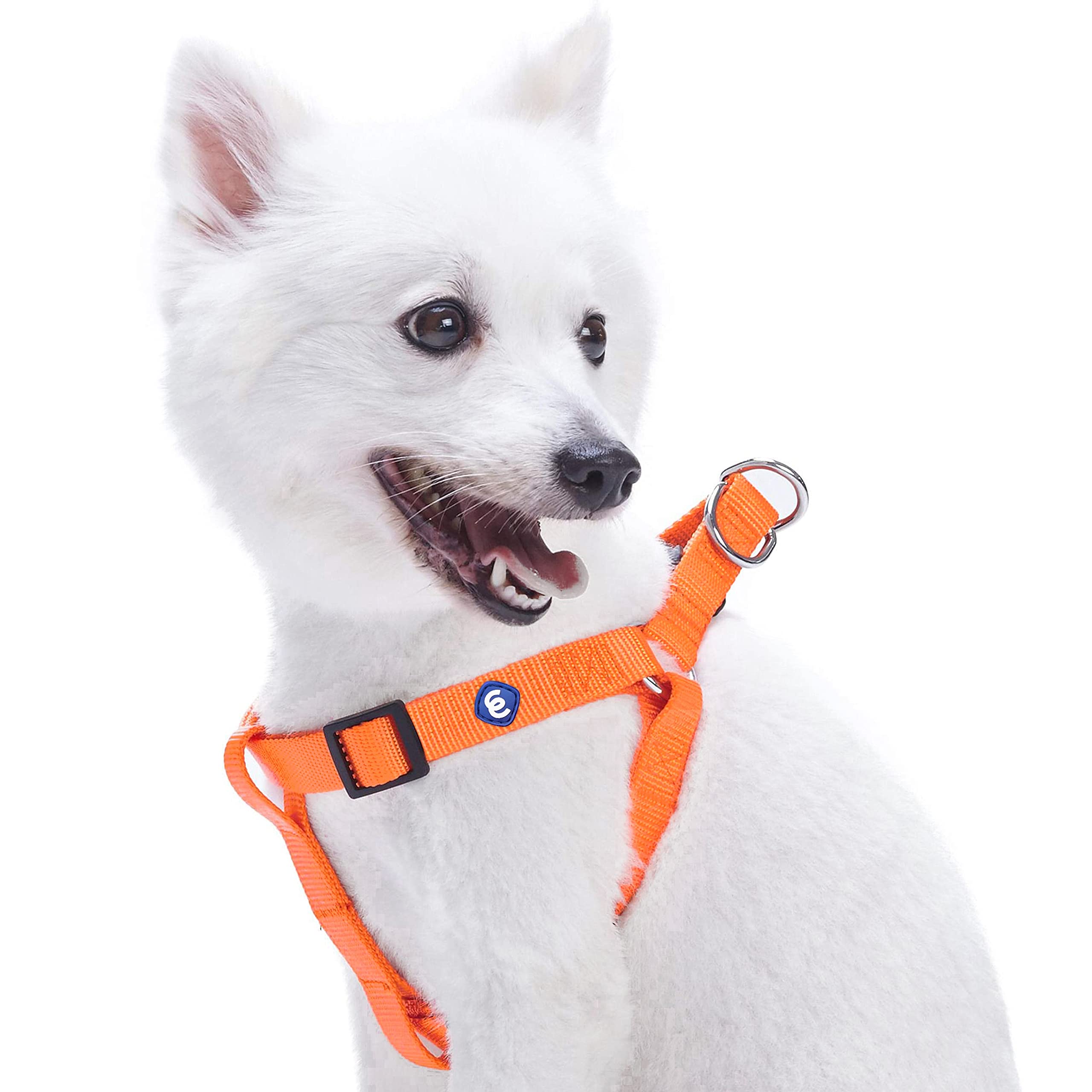 Premium Blueberry Pet Essentials Adjustable No-Pull Dog Harness for Large Dogs | Durable Nylon Step-In Harness with Easy Walk Design | Perfect for Walks, Hiking & Outdoor Adventures | Florence Orange Color
