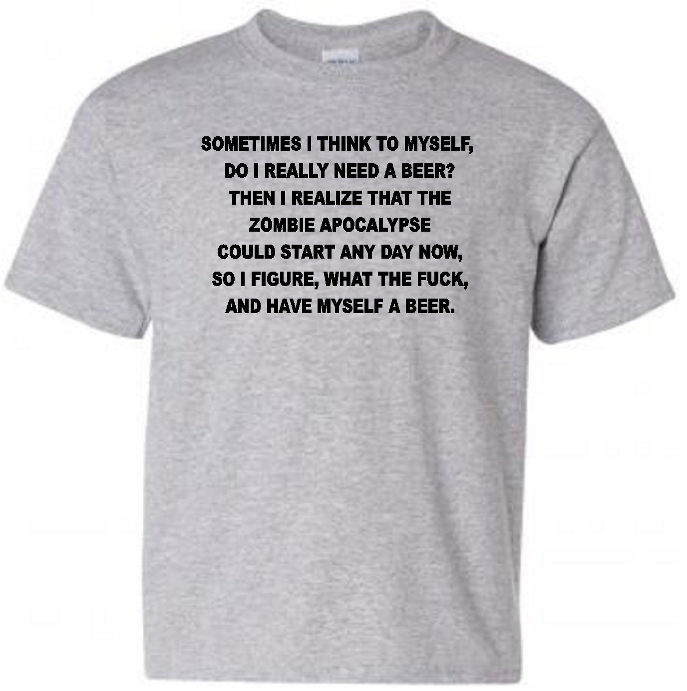 Gildan Zombie Apocalypse Graphic T-Shirt - Soft Cotton Gray Tee for Men & Women - Perfect for Halloween, Cosplay, and Horror Fans