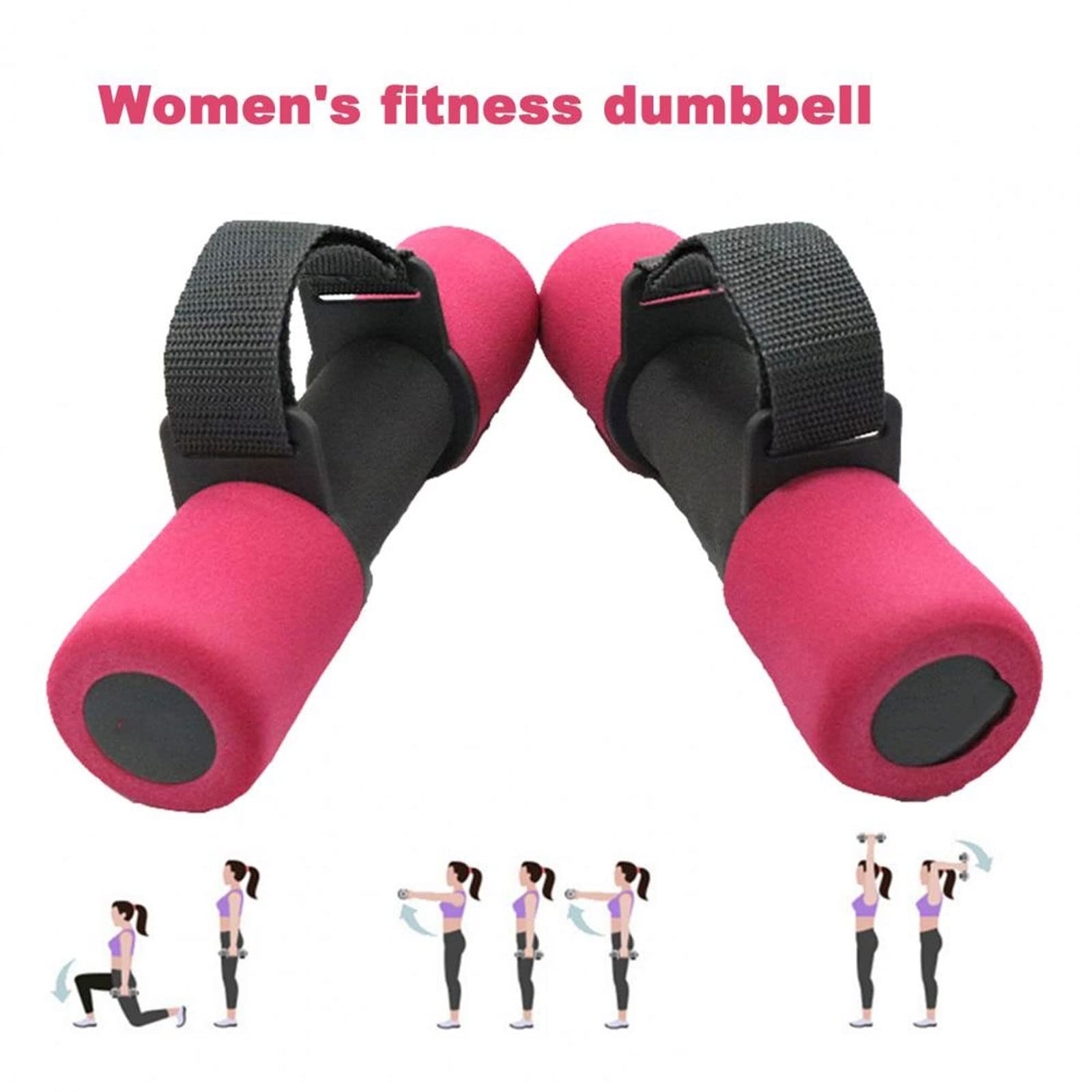 CHDWEY Adjustable Non-Slip Foam Dumbbell Set with Hand Straps - Round Head Home Gym Equipment for Strength Training & Fitness Workouts | Perfect for Home Exercise, Weight Lifting & Muscle Building