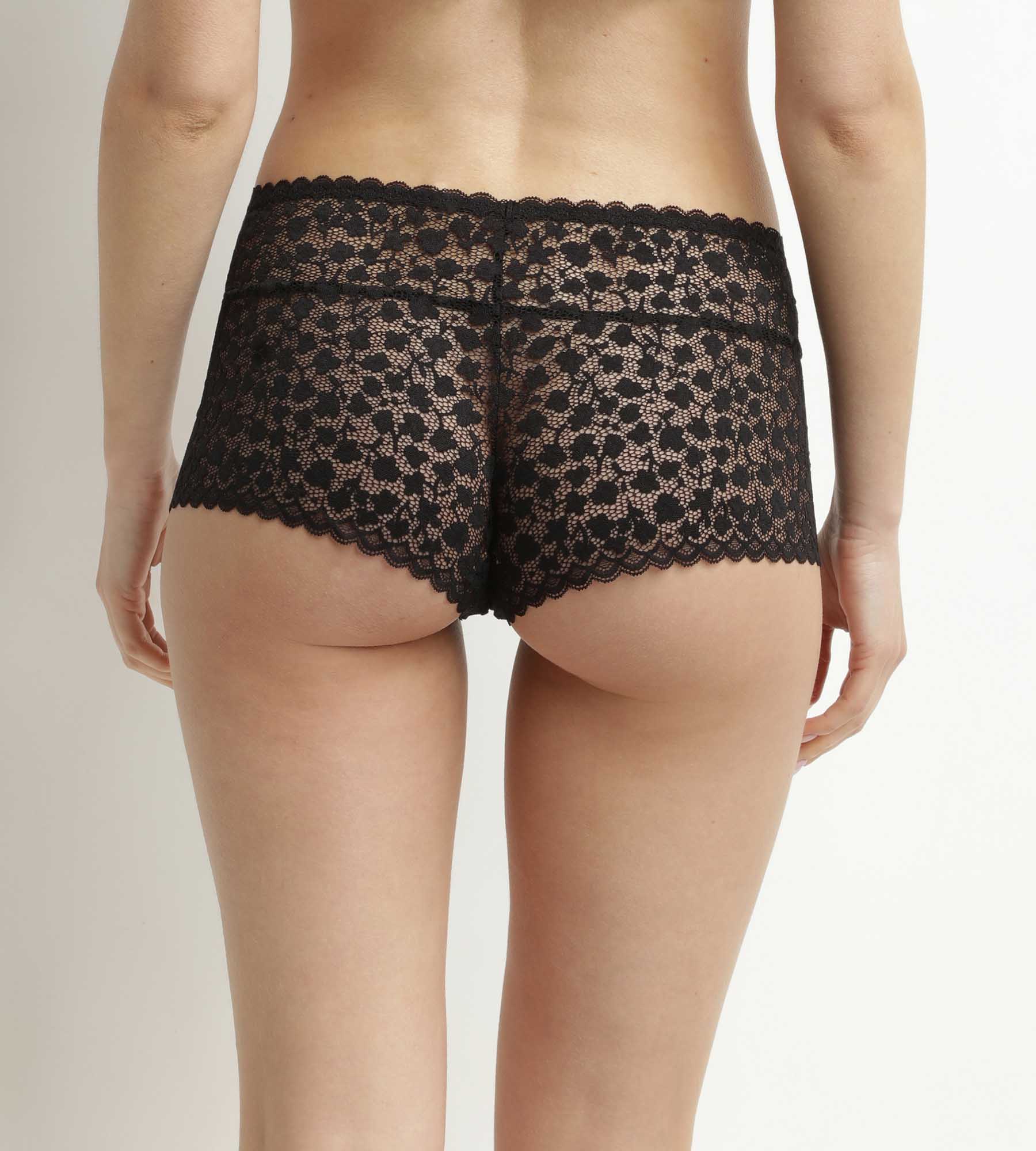 Black Daisy Lace Shorts for Women - Floral Lace Underwear - Perfect for Everyday Wear, Date Nights & Special Occasions