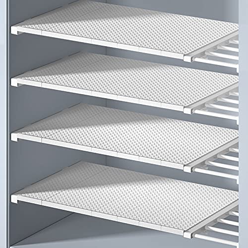 Wall Mounted Adjustable Closet Organizer Shelf - White Space Saving Storage Rack for Kitchen, Wardrobe & Cabinet (19.68-31.49
