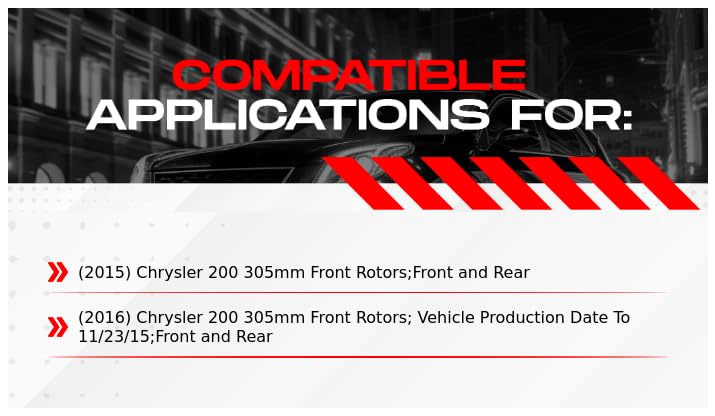 R1 Concepts Premium Front & Rear Brake Kit - Ceramic Brake Pads & Rotors with Hardware | Fits 2015-2016 Chrysler 200 | Smooth Stopping Power for City Driving & Highway Safety
