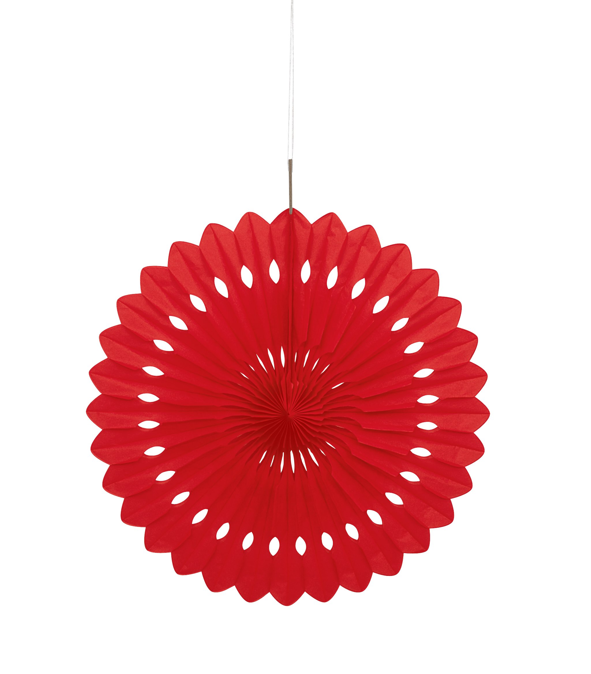 Premium Ruby Red Solid Tissue Paper Fan - 16 Inch Party Decoration (1 Count) | Elegant Event Decor for Weddings, Baby Showers & Home Parties