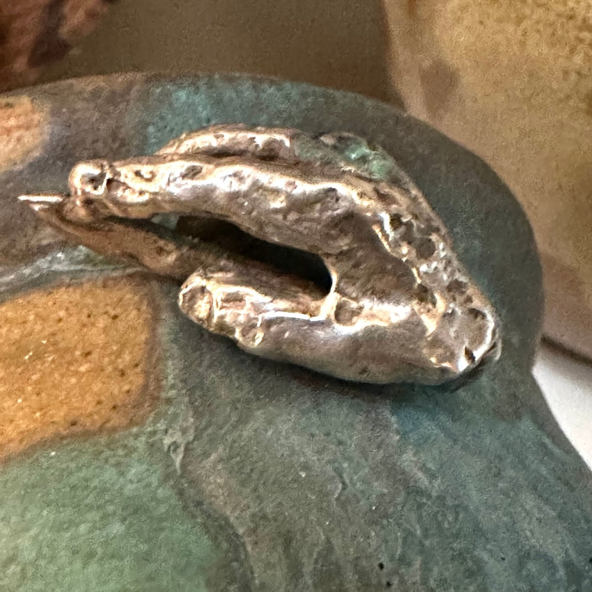 Vintage Handmade Lost Wax Cast Sterling Silver Potter’s Hand Pendant Necklace - Perfect for Jewelry Lovers, Gift Giving & Boho Fashion Accessories