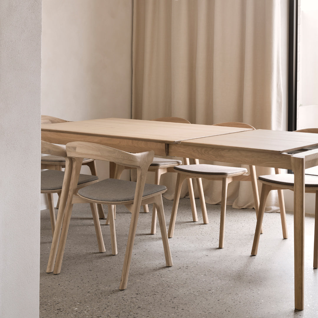 Extendable Rectangular Dining Table - Bok Expandable Wooden Table for Small Spaces | Perfect for Family Dinners & Entertaining Guests