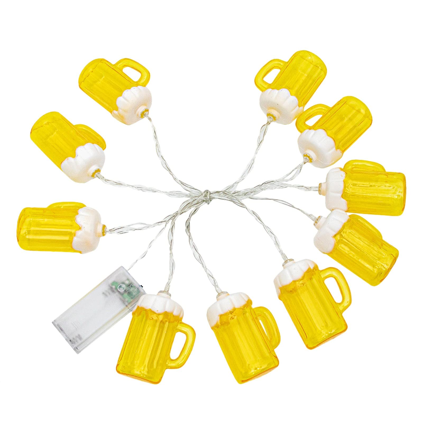 Waterproof LED String Lights for Outdoor & Indoor - Multicolor Beer Mug Party Decorations for Bar, Home, Garden, Wedding & Celebration Decor