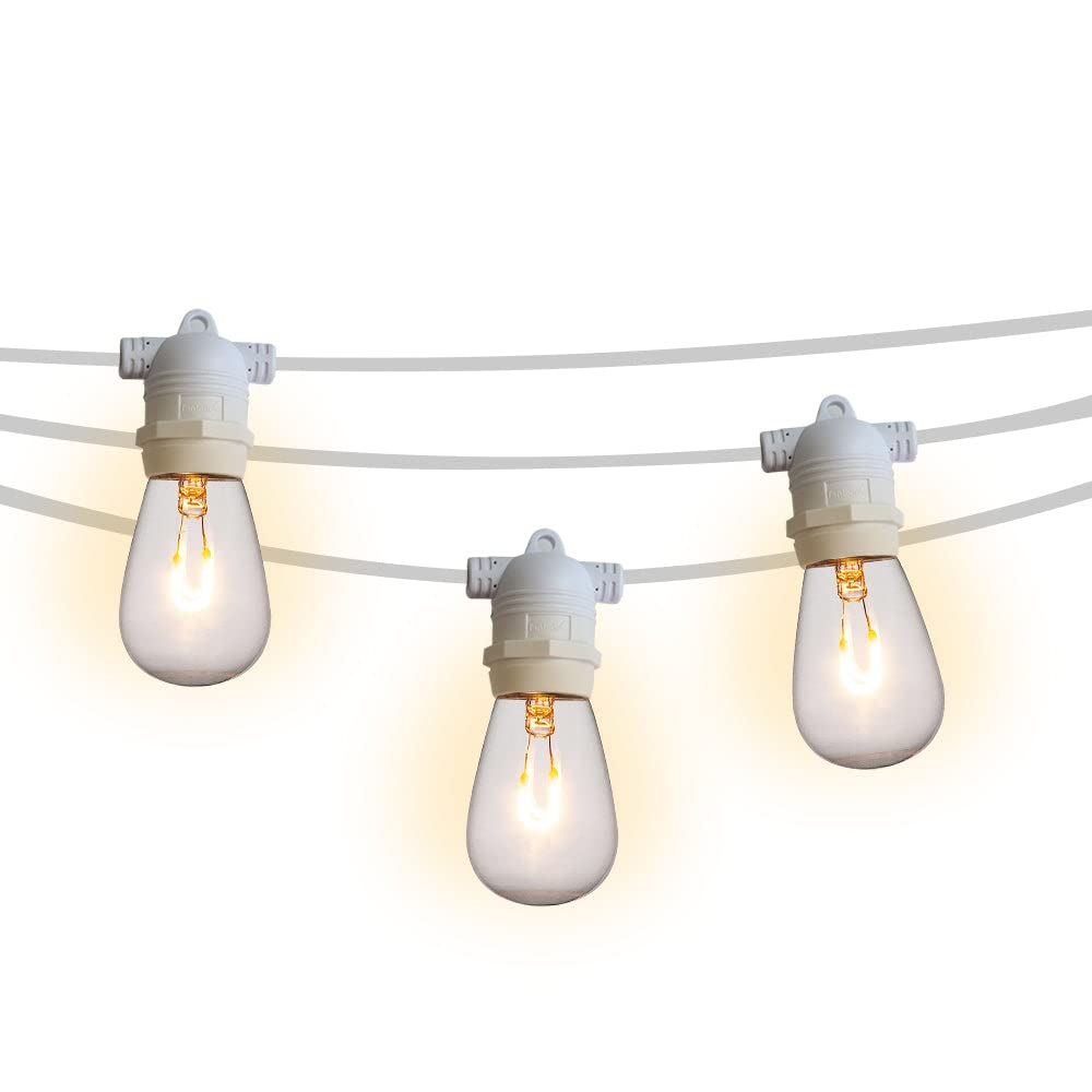 10-Socket Shatterproof LED String Lights - 21FT Outdoor Commercial Grade with E26 Base, Weatherproof SJTW Cord - Perfect for Patio, Garden, and Restaurant Lighting by PaperLanternStore.com