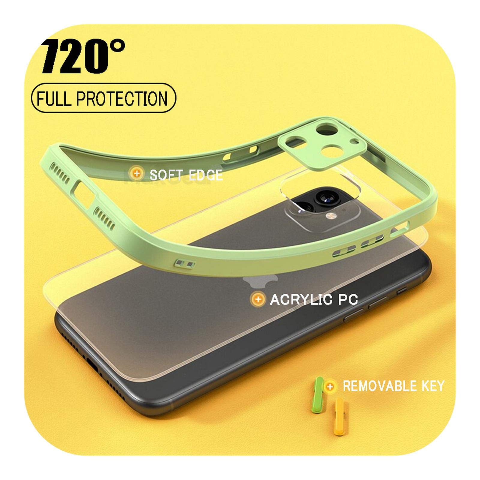 Armor Matte Case for iPhone 12 11 Pro Xs Max Xr X 6 7 8 Plus SE Mini - Luxury Silicone Bumper Clear Hard PC Cover - Durable Protection for 12 Pro Max (6.7) - Perfect for Daily Use & Travel