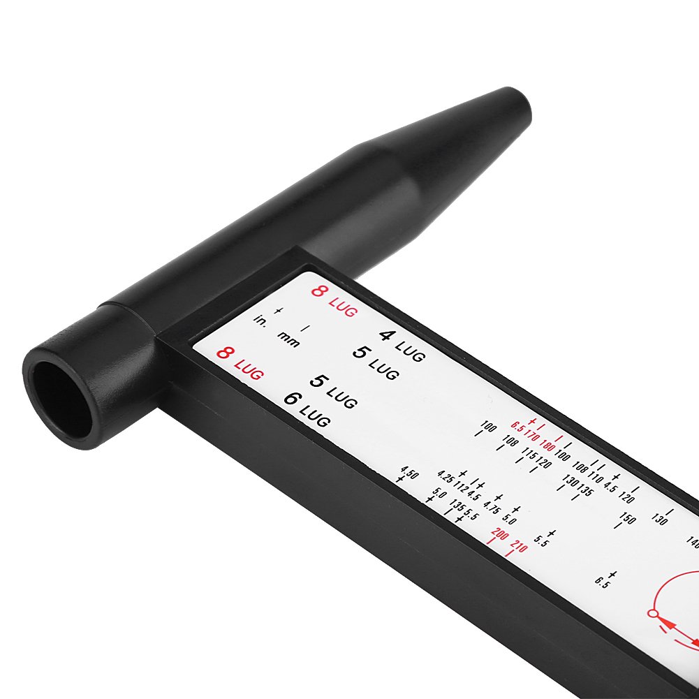Universal Car Wheel Rim Bolt Pattern Sliding Gauge Tool - PCD Ruler for 4/5/6/8 Lug Wheels - Accurate Wheel Bolt Circle Measurement for Custom Rims & Tire Replacement (Perfect for DIY Auto Repair & Wheel Upgrades)