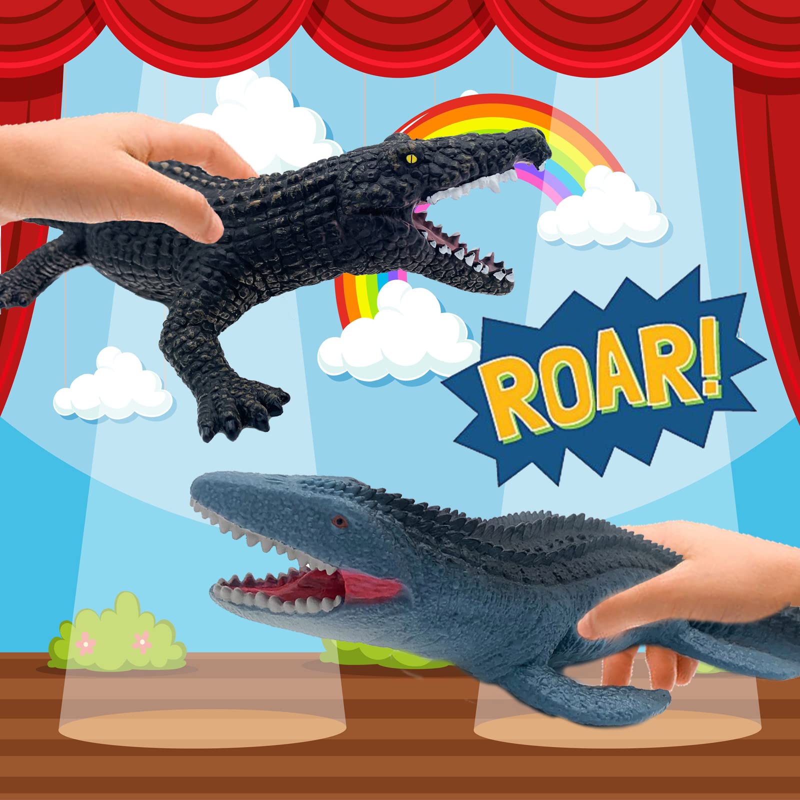 Gemini & Genius Crocodile Toy - Realistic Soft Plastic Alligator Figure for Kids | Educational Animal Learning, Cake Topper, Bath & Pool Swim Toys | Perfect for Jungle-Themed Parties, Stocking Stuffers & STEM Play