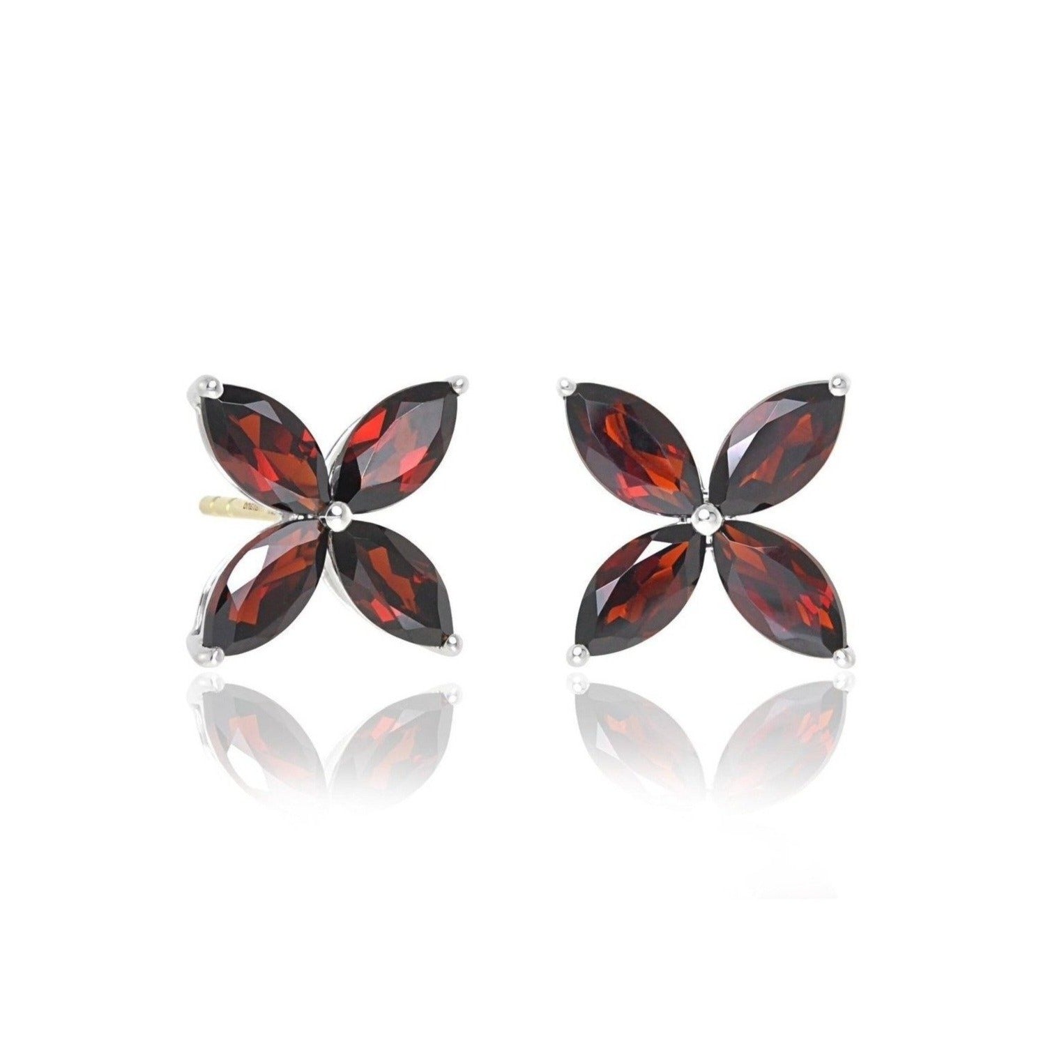Stella Garnet Earrings for Women – Elegant Red Gemstone Jewelry for Party, Wedding & Special Occasions