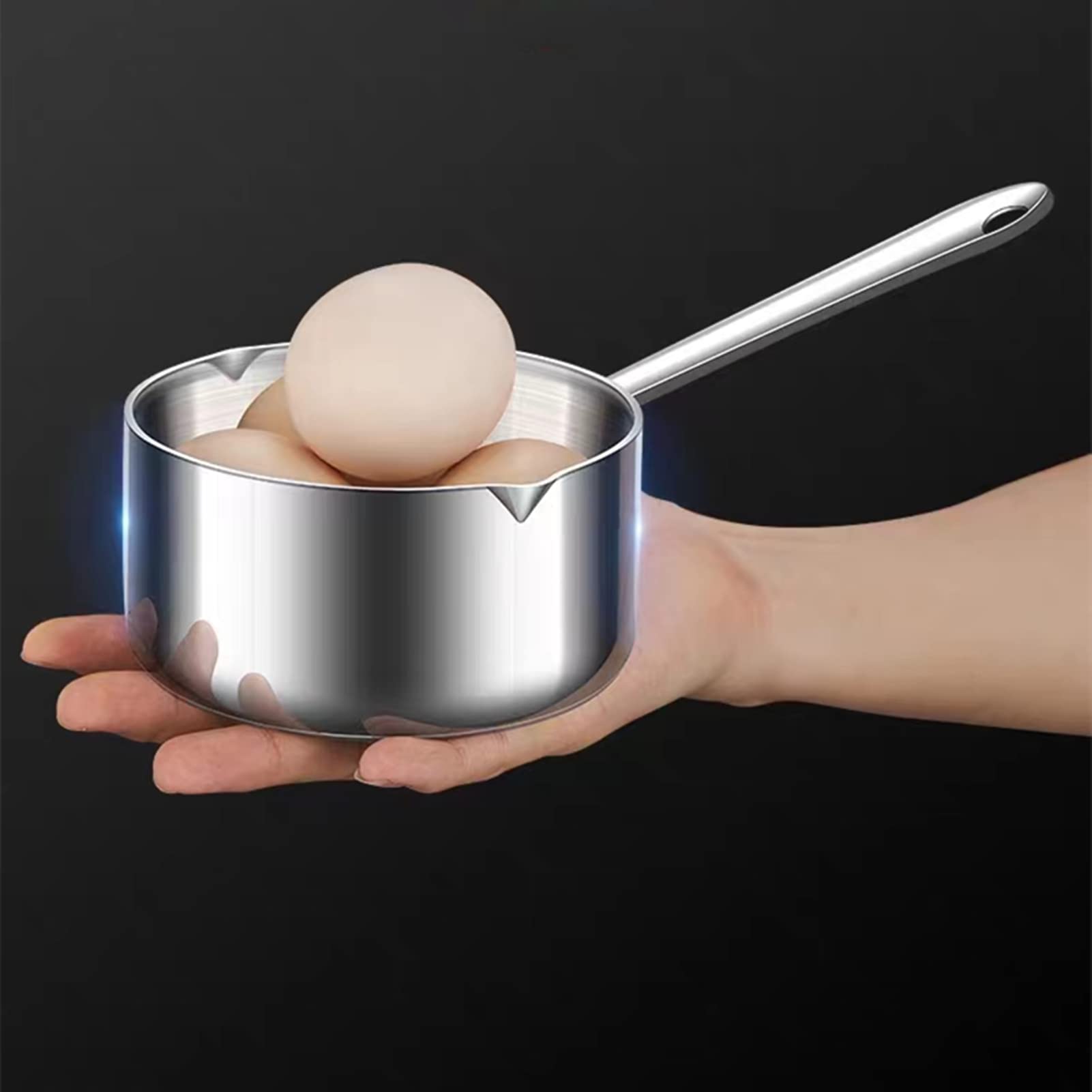 Stainless Steel Butter Warmer Pot - 14 Oz Small Sauce Pan for Melting Chocolate, Heating Milk & Coffee - Durable Kitchen Cooking Pot for Baking, Desserts & Hot Beverages
