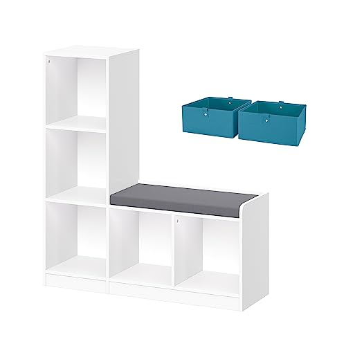 White With 2 Turquoise Bins