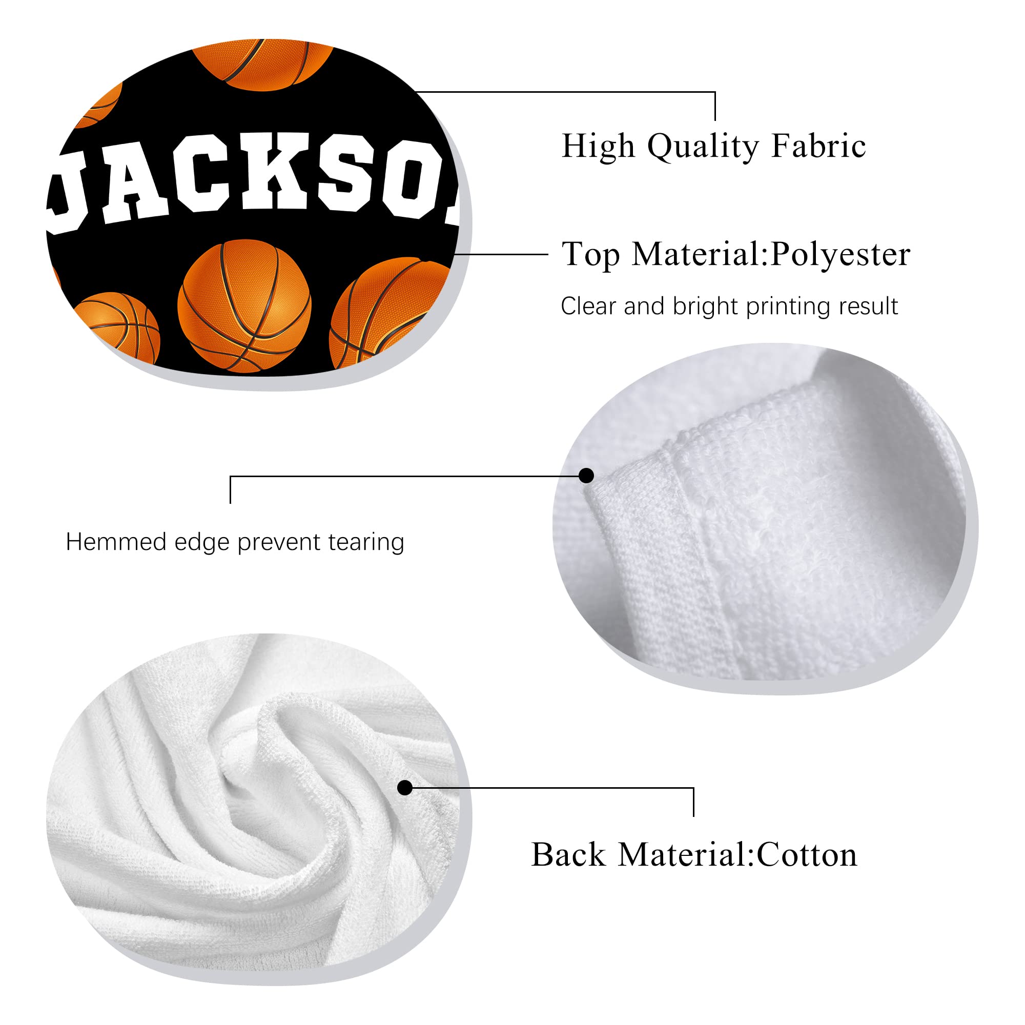 Personalized Custom Name Basketball Beach Towels for Kids & Toddlers - Soft Cotton Microfiber Pool Towels for Boys, Travel, Swimming, Summer Fun - Perfect for Beach Outings, Pool Parties and Sports Events