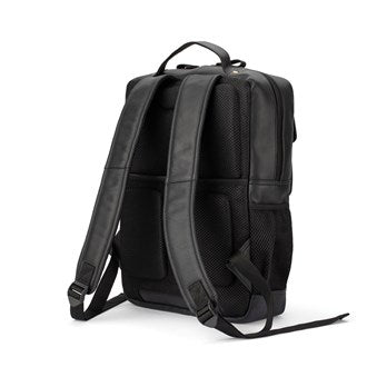 BP016 Square Leather Backpack for Women & Men - Stylish Black Genuine Leather School & Travel Backpack - Perfect for Work, College & Daily Commute