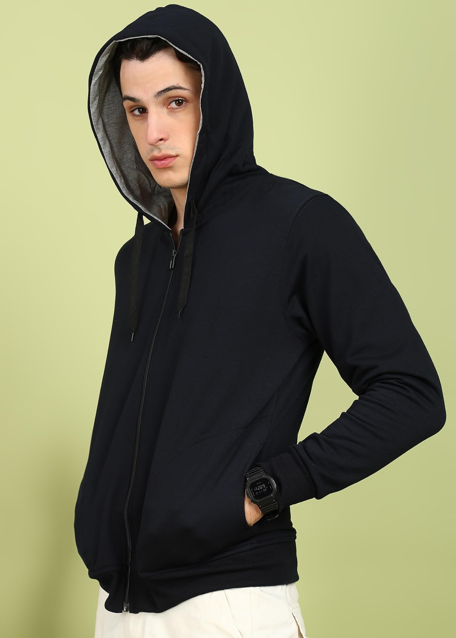 Alan Jones Men's Cotton Hooded Sweatshirt - Soft Pullover Hoodie for Casual Wear, Gym & Outdoor Activities