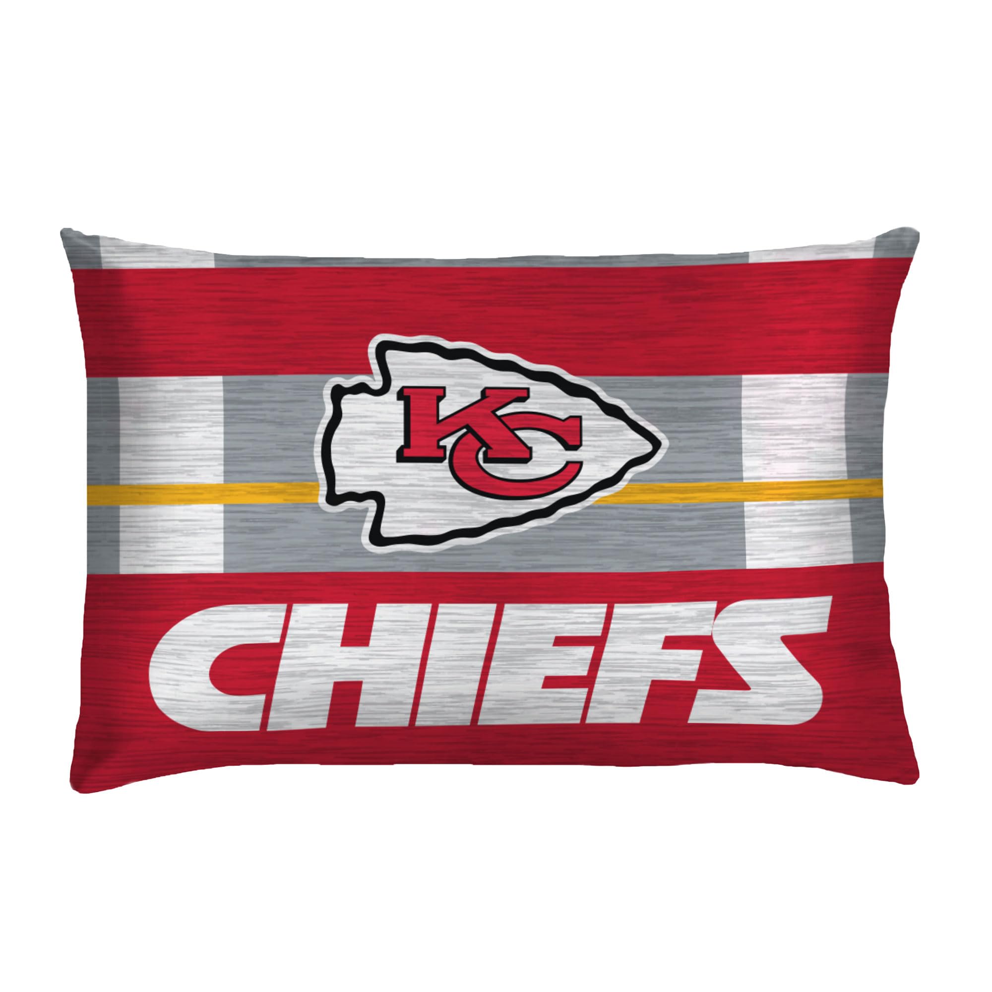 Kansas City Chiefs Heathered Stripe 3-Piece Full/Queen Bedding Set - NFL Team Comforter, Sheet & Pillowcase for Football Fans Bedroom Decor