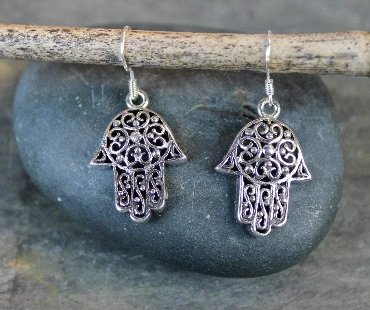 Hamsa Enlightenment Earrings for Women - Spiritual Protection Jewelry, Hand of Fatima Dangle Earrings for Yoga, Meditation & Boho Fashion