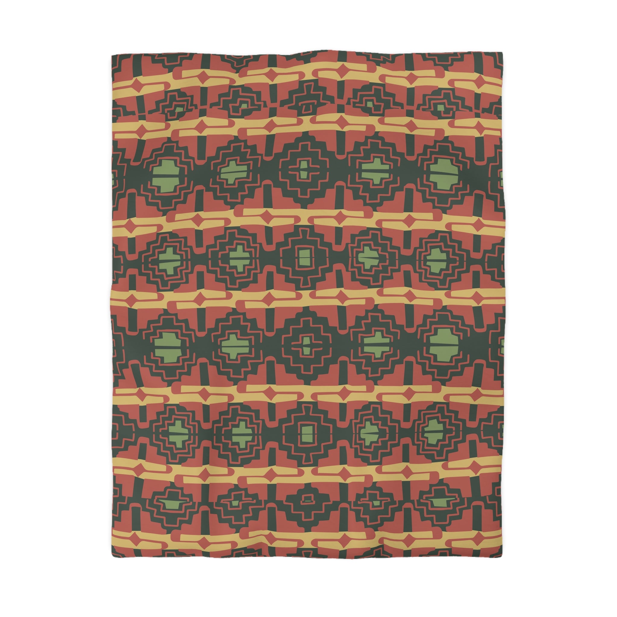 Soft Microfiber Duvet Cover Set - Southwestern Dune Pattern - Queen Size Bedding for Cozy Home & Hotel Use