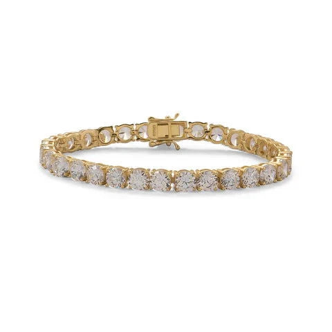 14K Gold Plated Sterling Silver Bracelet - 7.5 Inch Adjustable Bangle for Women, Perfect for Gifts, Parties & Everyday Wear
