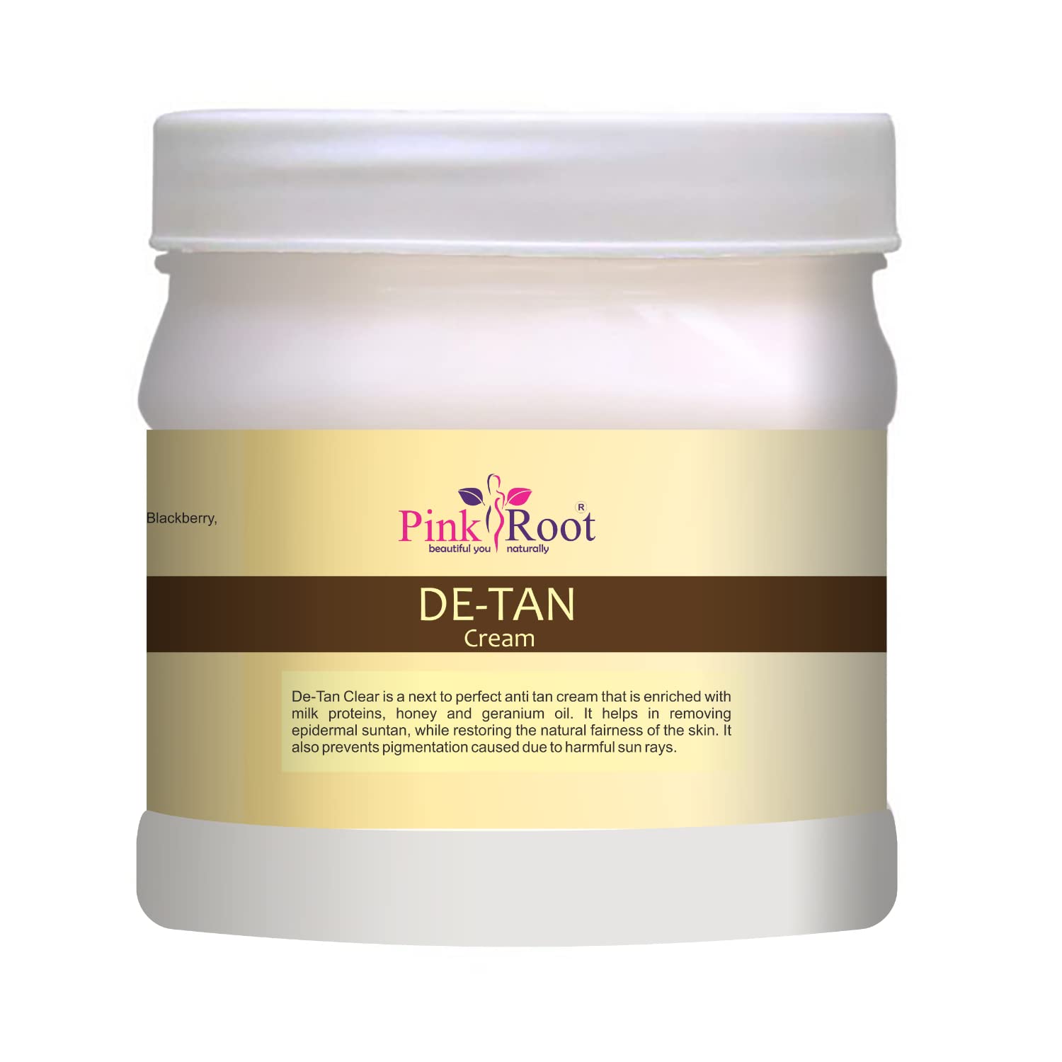 Pink Root DE-TAN Cream with Milk & Honey Extract - 500gm Brightening Face Cream for Dark Spots & Sun Tan Removal - Perfect for Daily Skincare & Post-Sun Care
